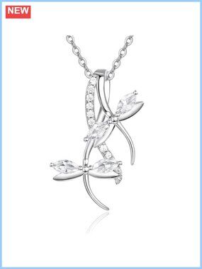 Sterling Silver Dragonfly Necklace Abalone Shell Pendant 18+2"